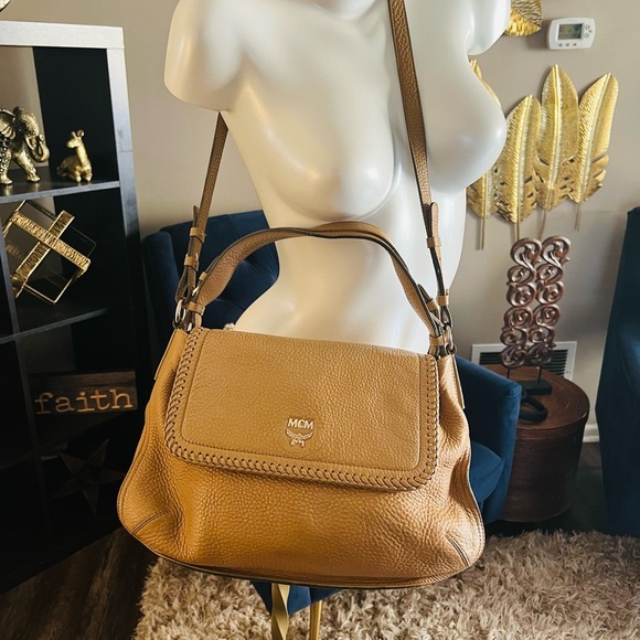 MCM Tan Leather Shoulder Bag - Picture 2 of 9